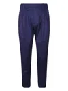 Hōsio Double Pleated Trousers In Blue