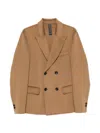 Hōsio Double-breasted Buttoned Blazer In Brown