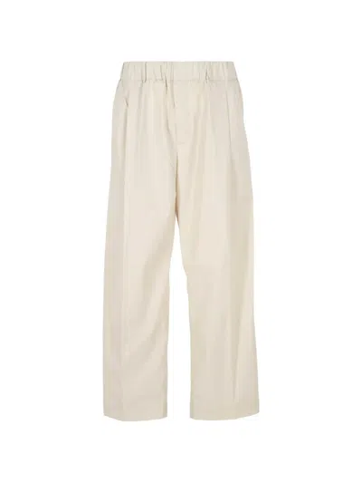 Hōsio Elasticated Pleated Trousers In Neutral
