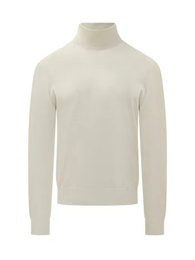 Hōsio Hosio Dolcevita Wool Knit Sweater In Avorio