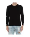 Hōsio Hosio Long-sleeved Crewneck Knitted Jumper In Black