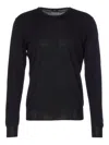 Hōsio Long-sleeve Crew-neck Sweater In Black
