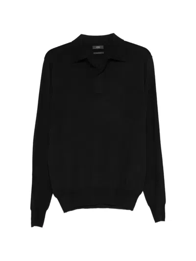Hōsio Long-sleeve Sweater In Black