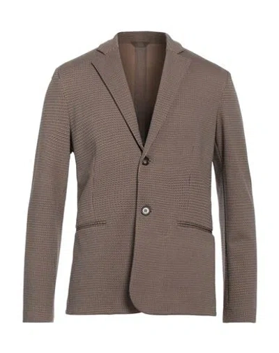 Hōsio Man Blazer Camel Size 38 Viscose, Polyamide, Elastane In Beige