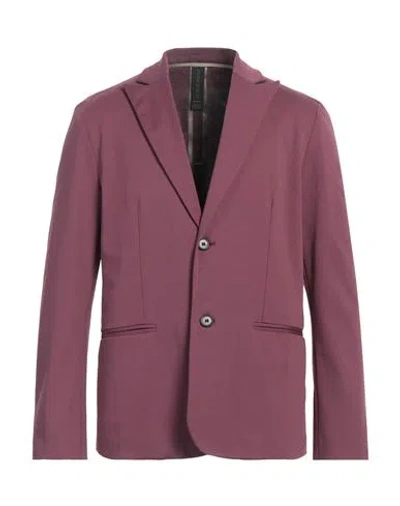 Hōsio Man Blazer Mauve Size 42 Cotton, Polyamide, Elastane In Purple