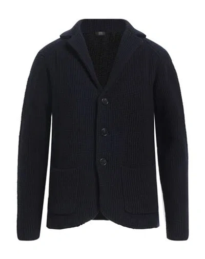 Hōsio Man Blazer Midnight Blue Size Xxl Wool, Polyester In Black