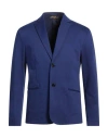 Hōsio Man Blazer Navy Size 38 Cotton, Elastane In Blue