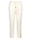 Hōsio Man Pants Ivory Size 34 Polyester, Viscose, Elastane In White