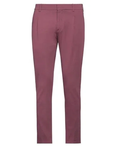 Hōsio Man Pants Mauve Size 38 Cotton, Polyamide, Elastane In Purple