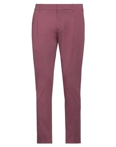 Hōsio Man Pants Mauve Size 38 Cotton, Polyamide, Elastane