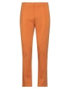 Hōsio Man Pants Orange Size 34 Cotton, Polyamide, Elastane In Orange