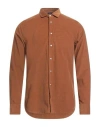 Hōsio Man Shirt Brown Size 16 ½ Cotton In Brown