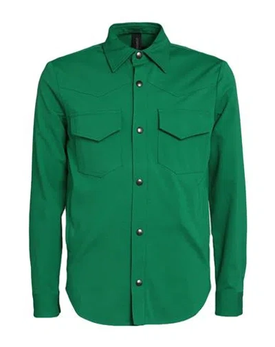 Hōsio Man Shirt Green Size 38 Cotton, Polyamide, Elastane