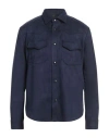 Hōsio Man Shirt Navy Size 42 Polyester In Navy