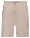 Hōsio Man Shorts & Bermuda Shorts Beige Size 36 Cotton, Polyamide, Elastane