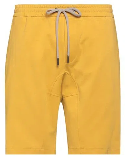 Hōsio Man Shorts & Bermuda Shorts Ocher Size 34 Cotton, Polyamide, Elastane In Orange