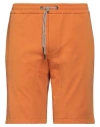 Hōsio Man Shorts & Bermuda Shorts Orange Size 36 Cotton, Polyamide, Elastane