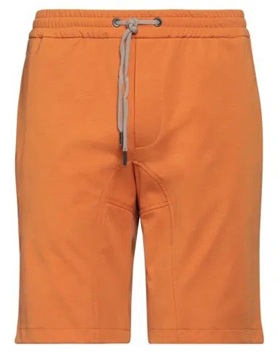 Hōsio Man Shorts & Bermuda Shorts Orange Size 36 Cotton, Polyamide, Elastane