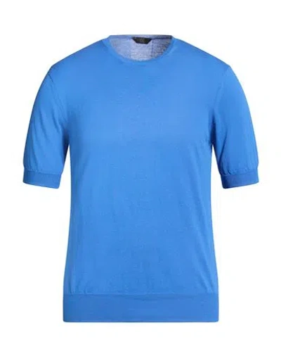 Hōsio Man Sweater Azure Size L Cotton In Blue