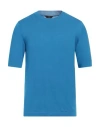Hōsio Man Sweater Azure Size Xl Cotton In Blue