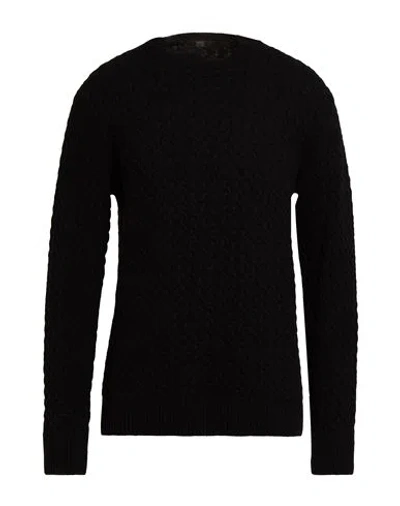 Hōsio Man Sweater Black Size Xl Wool, Polyester