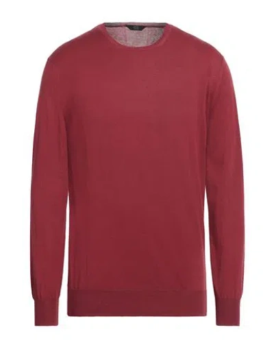 Hōsio Man Sweater Brick Size Xxl Cotton In Red