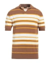 Hōsio Man Sweater Camel Size Xl Cotton In Beige