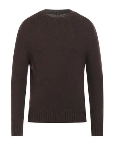 Hōsio Man Sweater Dark Brown Size M Wool, Polyamide In Brown