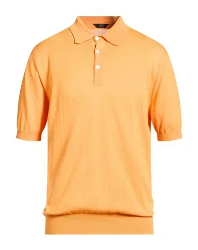 Hōsio Man Sweater Mandarin Size Xxl Cotton In Orange