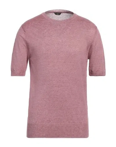 Hōsio Man Sweater Pastel Pink Size M Linen