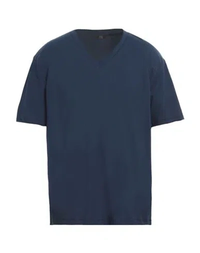 Hōsio Man T-shirt Navy Blue Size 3xl Cotton, Elastane