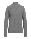 Hōsio Man Turtleneck Grey Size Xxl Wool, Polyester In Grey