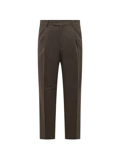 Hōsio Patch-pocket Pleated Trousers In Gray