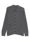 Hōsio Polo-collar Cardigan In Gray
