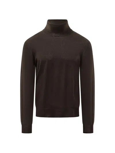 Hōsio Roll-neck Sweater In Brown