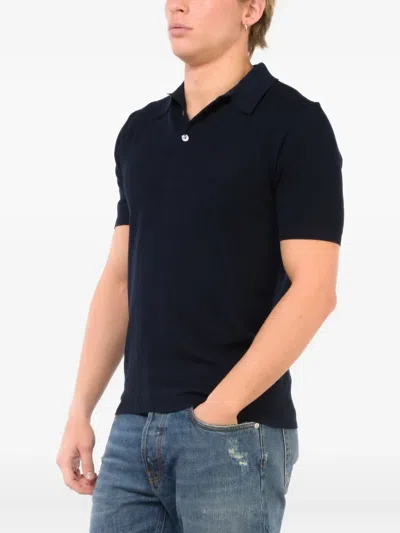 Hōsio Short-sleeve Polo Shirt In Blue