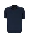 Hōsio Short-sleeved Collared T-shirt In Blue