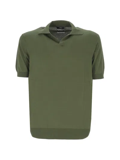 Hōsio Short-sleeved Collared T-shirt In Green