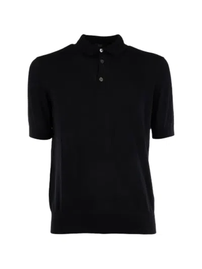 Hōsio Short-sleeved Polo Shirt In Black