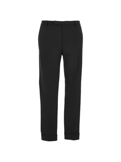 Hōsio Straight-leg Turn-up Trousers In Black