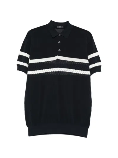 Hōsio Striped Polo Shirt In Blue