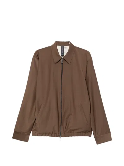 Hōsio Zip-fastening Pocket Overshirt In Brown
