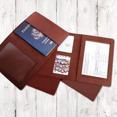 Hsm Vip 3 In 1 Card Holder For Vaccination Card; Id And Passport In Brown