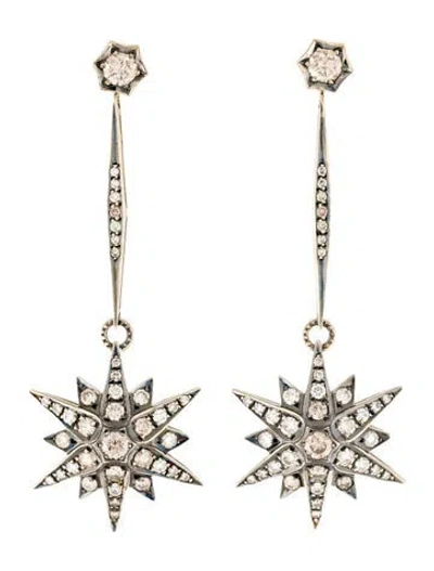 Pre-owned Hstern 18k 2.21ctw Diamond Stars Convertible Drop Earrings In Multi