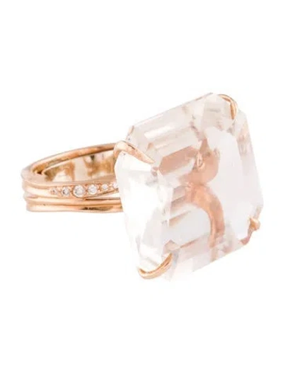 Pre-owned Hstern 18k 45.40ct Topaz & Diamond Cobblestone Cocktail Ring In Multi