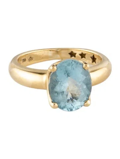 Pre-owned Hstern 18k Aquamarine Cocktail Ring In Multicolor