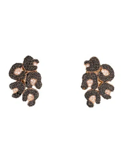 Pre-owned Hstern 18k Diamond Ancient America Earrings In Multi