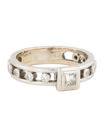 Pre-owned Hstern 18k Diamond Band Ring In Multi