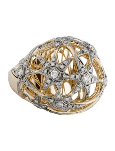 Pre-owned Hstern 18k Diamond Copernicus Cocktail Ring In Multi
