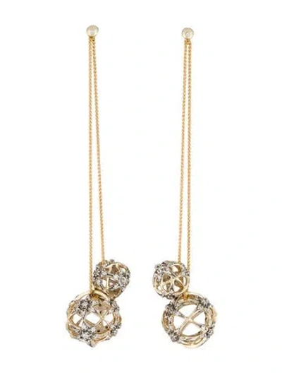 Pre-owned Hstern 18k Diamond Copernicus Drop Earrings In Multi